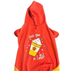 WOOF brand dog hoodie Love You a Latte Size Extra Large EUC
